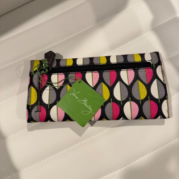 Vera Bradley "Moon Drops" Leaves Vinyl Trifold Wallet, NWT - Picture 2 of 4